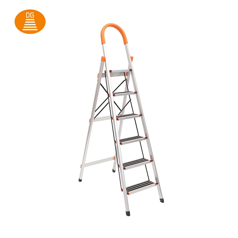 Professional Manufacturer Supplier Household Aluminium Ladder 6 Step Folding Ladder