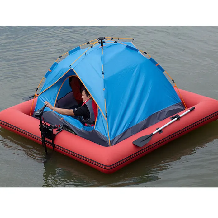 

Квадратный ПВХ надувной буксируемый лодка для рыбалки, плавающая водная палатка, платформа DWF Island, воздушная док-станция