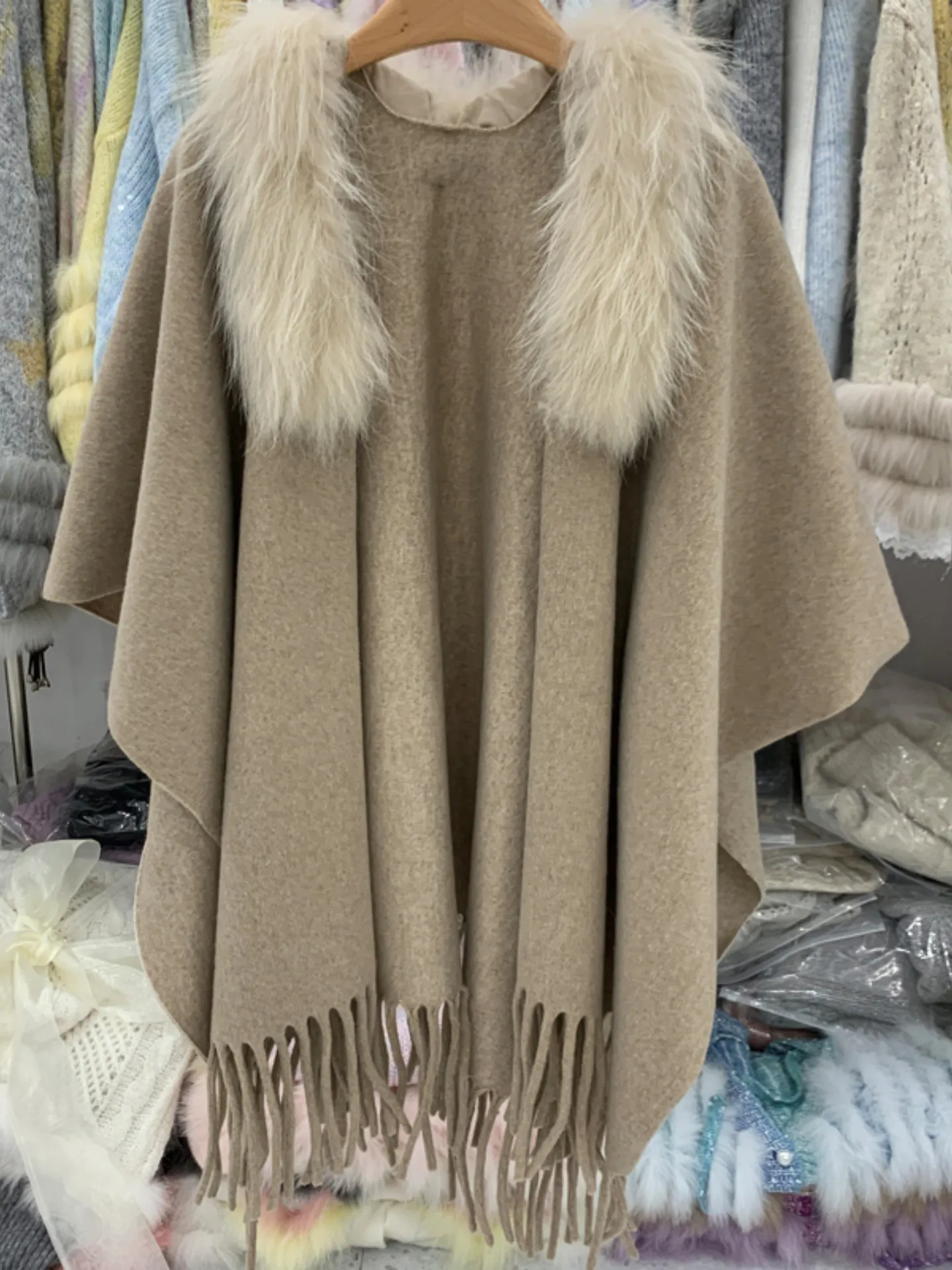 Winter Women Fashion Real Rabbit Fur Shawl Knitted Quality Rabbit Fur Scarf Female Hand Knitted Rabbit Fur Poncho Scarves D797