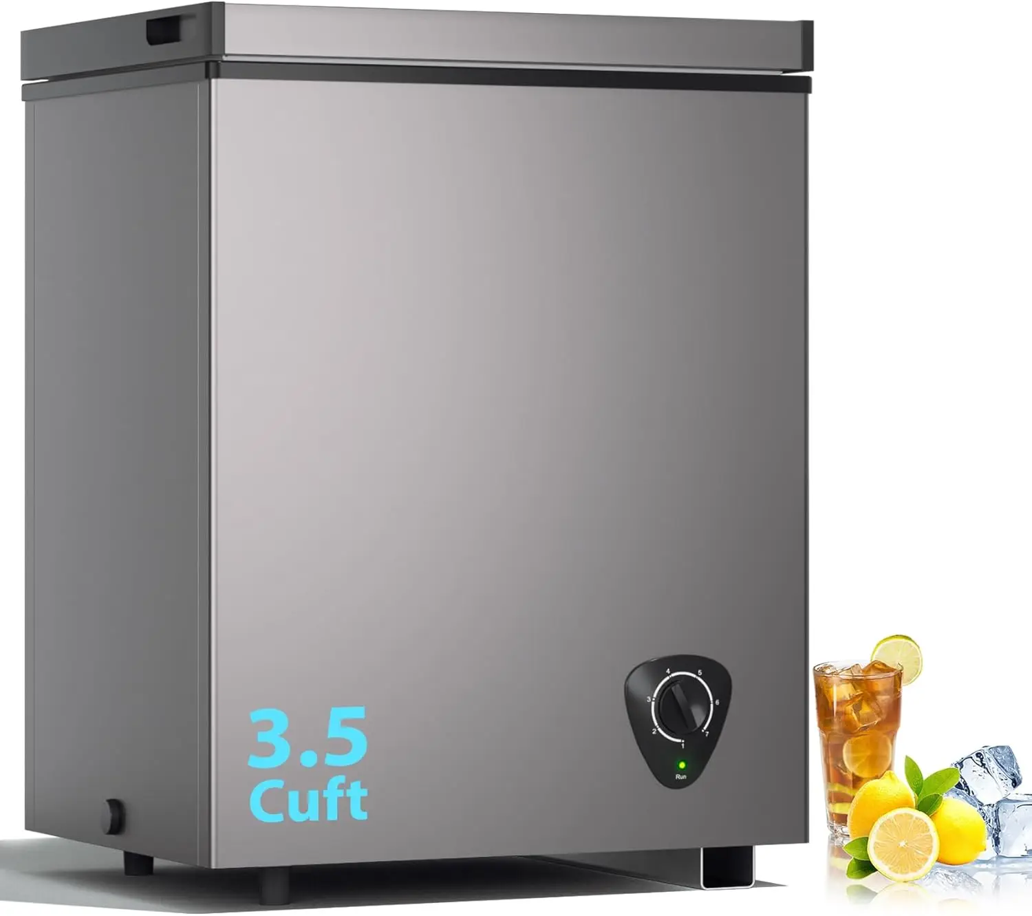 فريزر الصدر بطول 3.5 قدم مكعب مع سلة قابلة للإزالة وتبريد سريع، فريزر عميق صغير، درجة حرارة قابلة للتعديل، موفرة للطاقة