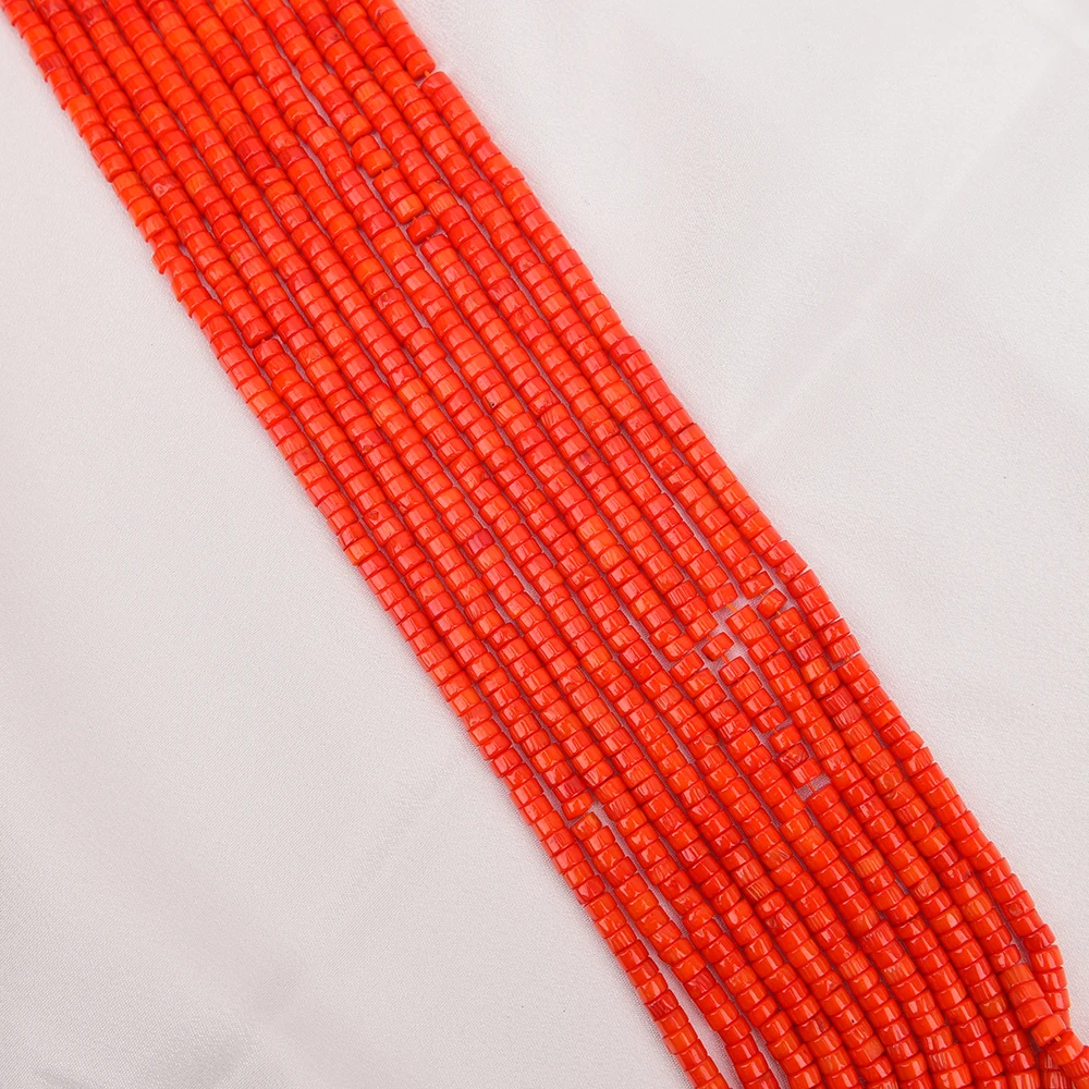 A + 2 السواحل عجلة طبيعية مرجان برتقالي فضفاض الخرز 15.5 بوصة السواحل صنع المجوهرات DIY بها بنفسك #3