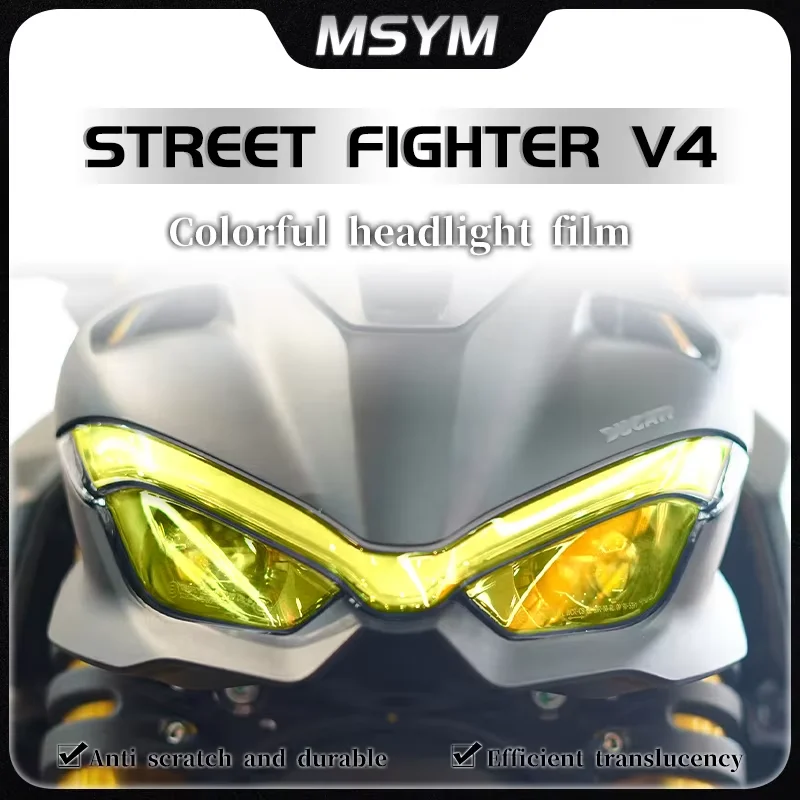 

Пленка для фар Ducati Street Fighter V4 V 4, прозрачная Дымчатая Черная защитная пленка, модификация пленки для приборной панели