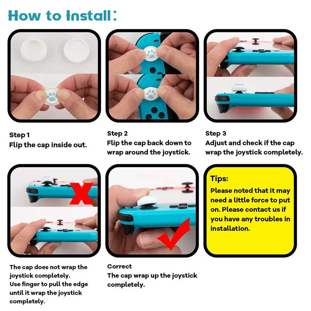Switch Joy Con Thumb grip Cap Nintend NS Switch Joycon Silicone Non-slip ThumbSticks Grip Caps For Nintendo Switch Lite Joy Con