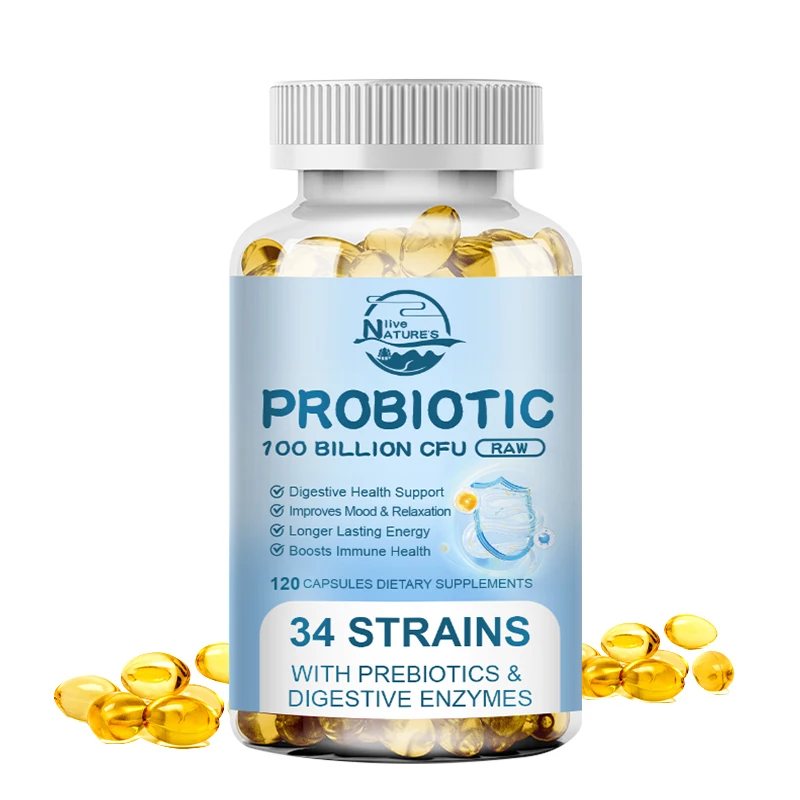 

NATURE'S LIVE -Digestive Enzymes Prebiotic & Probiotics Gas, Constipation & Bloating Relief