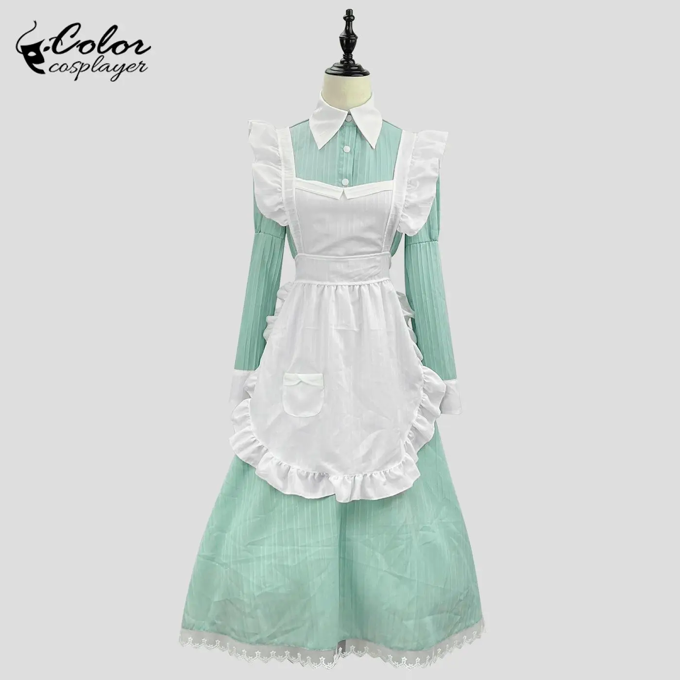 Cosplayer Vintage Maid Butler Dress, Traje de manga comprida, Servo café vestido avental, Halloween Party Clothing, Cor