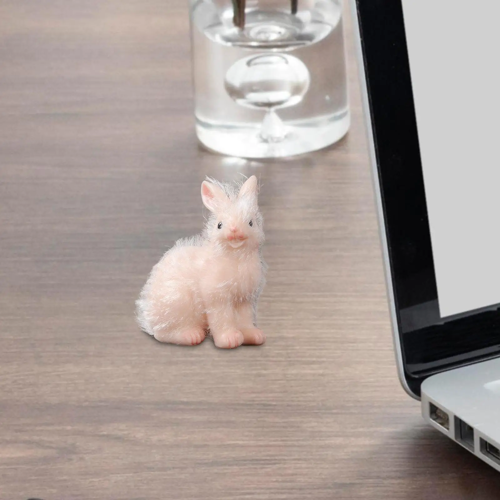 Bunny Figures Toys Realistic Rabbit Figurine Sensory Toy Funny Animal Toy Cute Plush Rabbits for Toddlers Party Favor