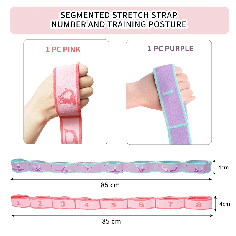 2 pieces Stretch Strap for Kids Dance Elastic Band for Children Gymnastics Stretching Strap Resistance Ballet Bands Multi-Loops