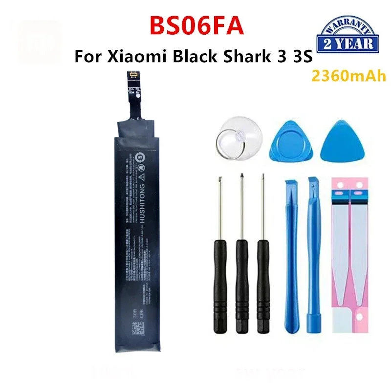 Zupełnie nowa bateria BS06FA 2360 mAh do Xiaomi Black Shark 3 3S Baterie zastępcze do telefonu + narzędzia