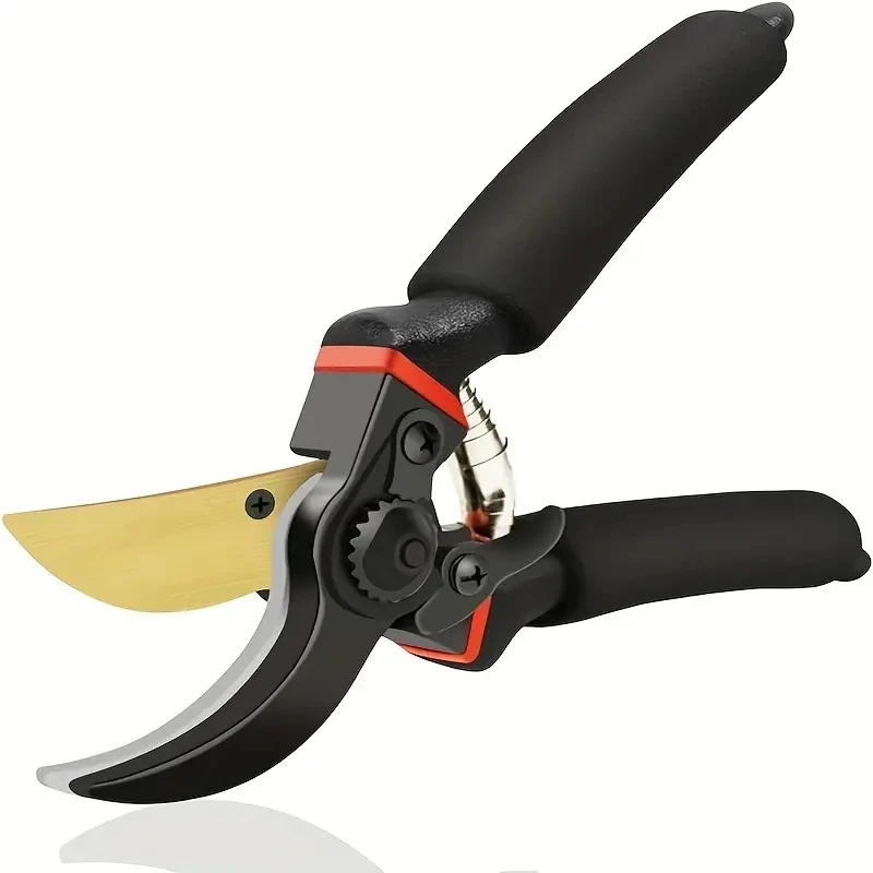 Heavy Duty Sharp Garden Carbon Steel Bypass Pruning Shear, Ergonomic Non-Slip Garden Secateurs for Tree, Flower & Shrub Trimming