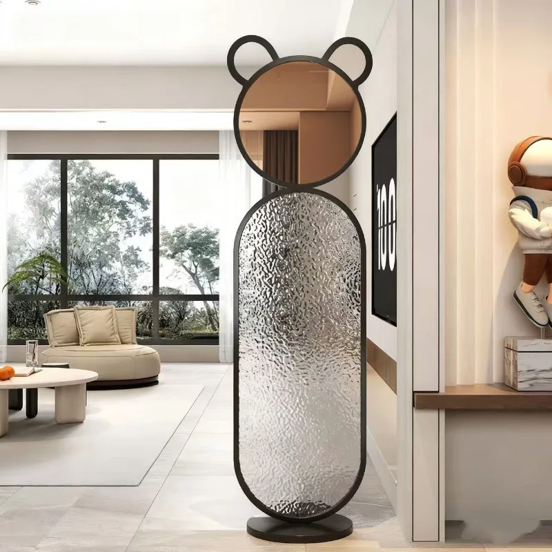 Glass Screen Partition Living Room Modern Simple Folding Mobile Partition Wall Nordic Wrought Iron Decoratio