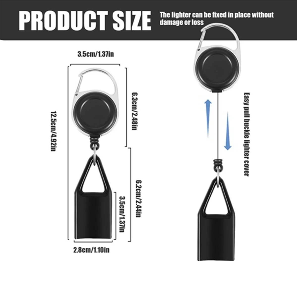 BABQ 12Pcs Retractable Lighter Holder Lighter Keychain Multicolor Lighter Holder Keychain with Clip Classic Lighter Cover
