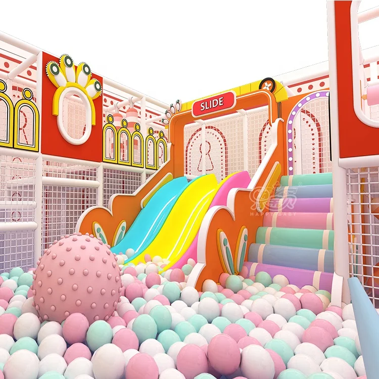 Commercial Soft Play Area Equipment Candy Theme Kids Indoor Playground with Slides Role Play House for Shopping Malls