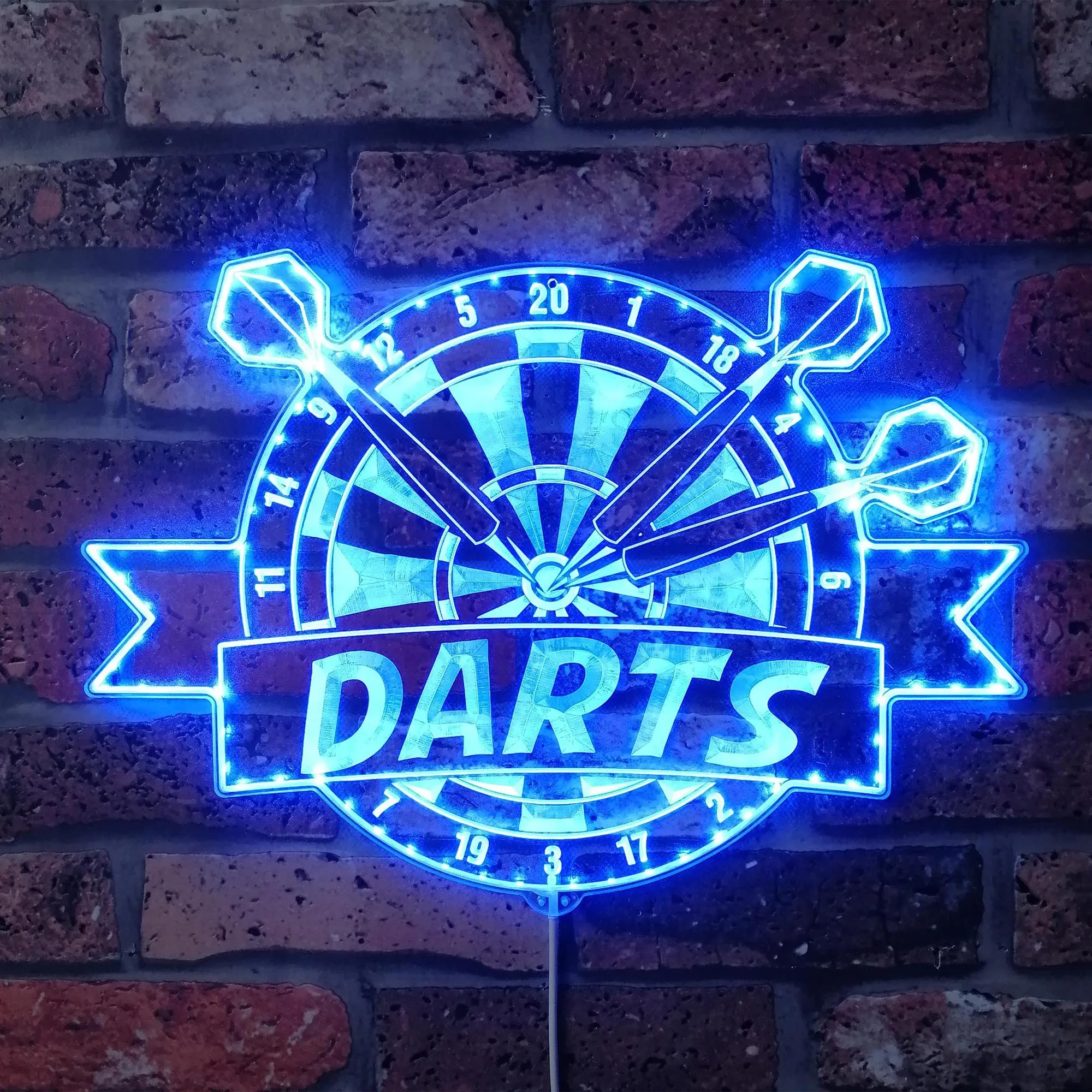 Darts Bar Cafe Pub Game Room RGB Dynamic Glam LED Sign st06-fnd-i0299