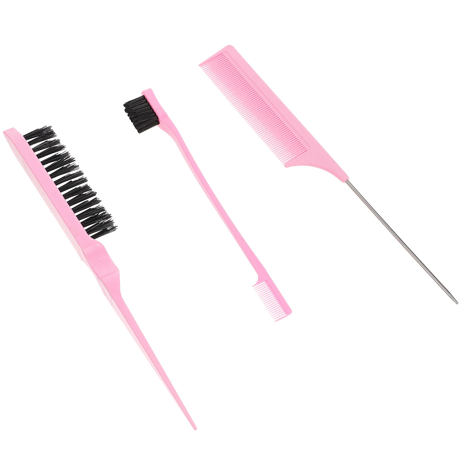 Comb Hair Straightening Kit Brush Set Tail Cutting Combs Professional Suite for Pink Women's