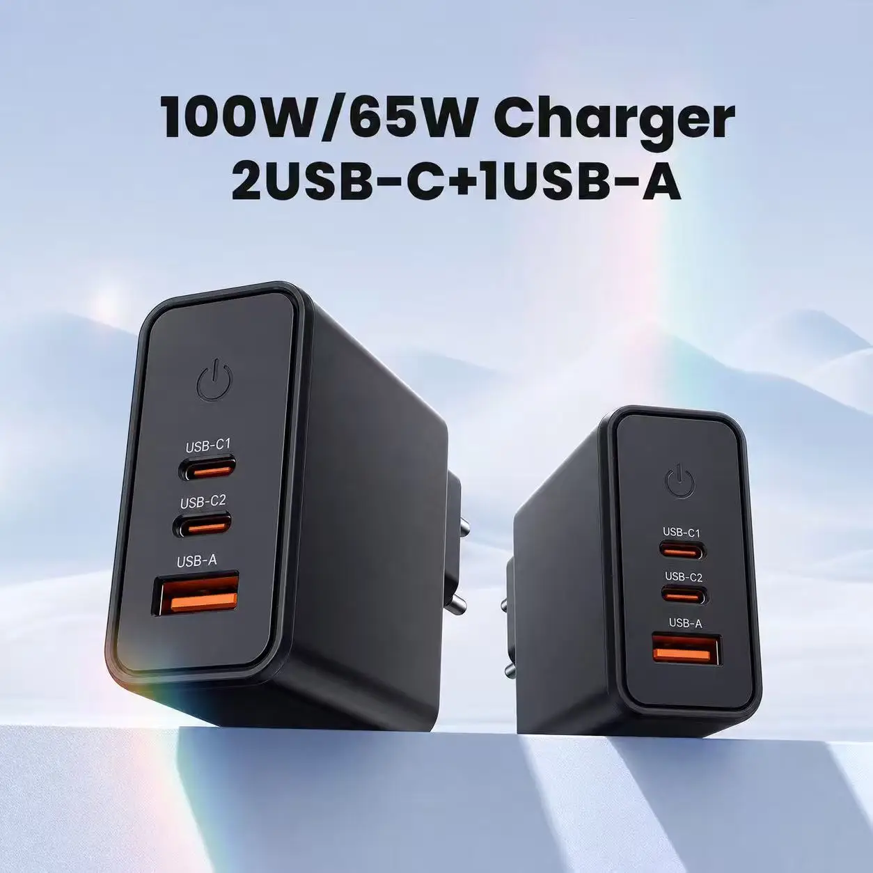 100W/65W Charger GaN Phone Charger Fast Charging USB Type C Charger for iPhone 15 14 13 12 Pro Max iPad Samsung S24 S23 Xiaomi