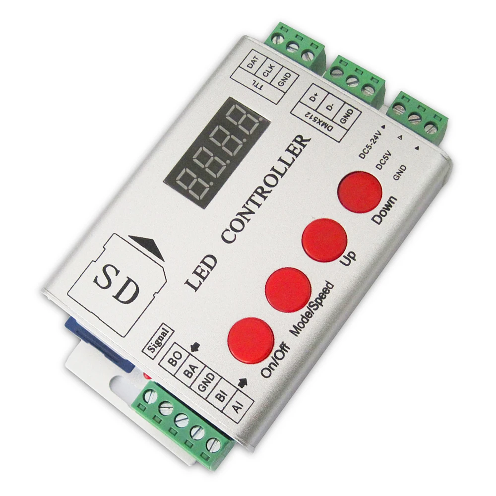 DC5-12V Led Full-Color Single-Port Controller Max 2048 Point Multiple Synchronous Light Bar Module Point Light Source Controller