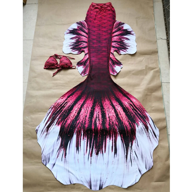 Free Droping Red Color Rumble Fish Skins Mermaid Tail Cosplay For Woman and Man Can be Match Mahina Fin With Great High Quality