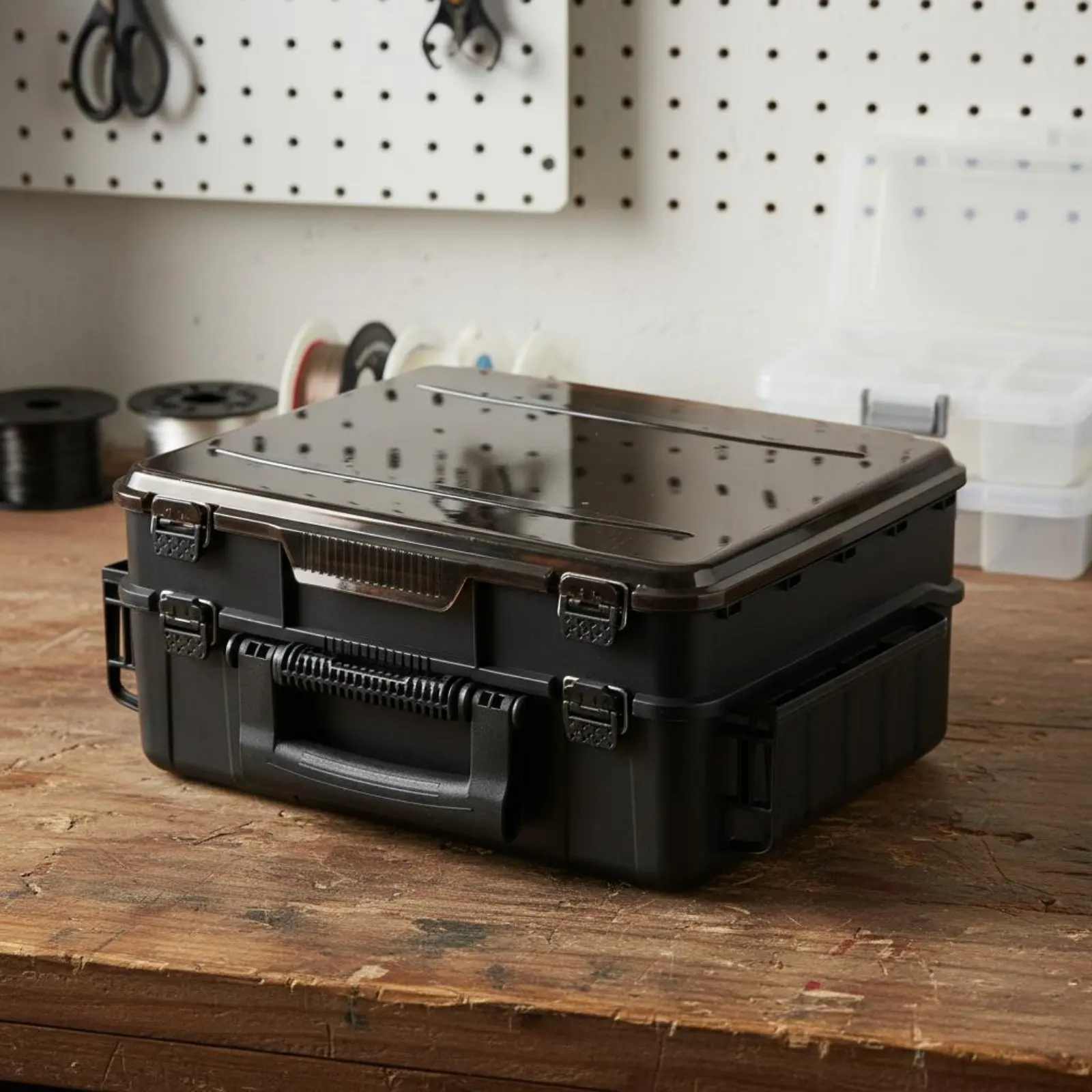

Double Layer Lure Box Adjustable Dividers Double Layer Tackle Box Lure Storage Case Secure Latches Portable Fishing Organizer
