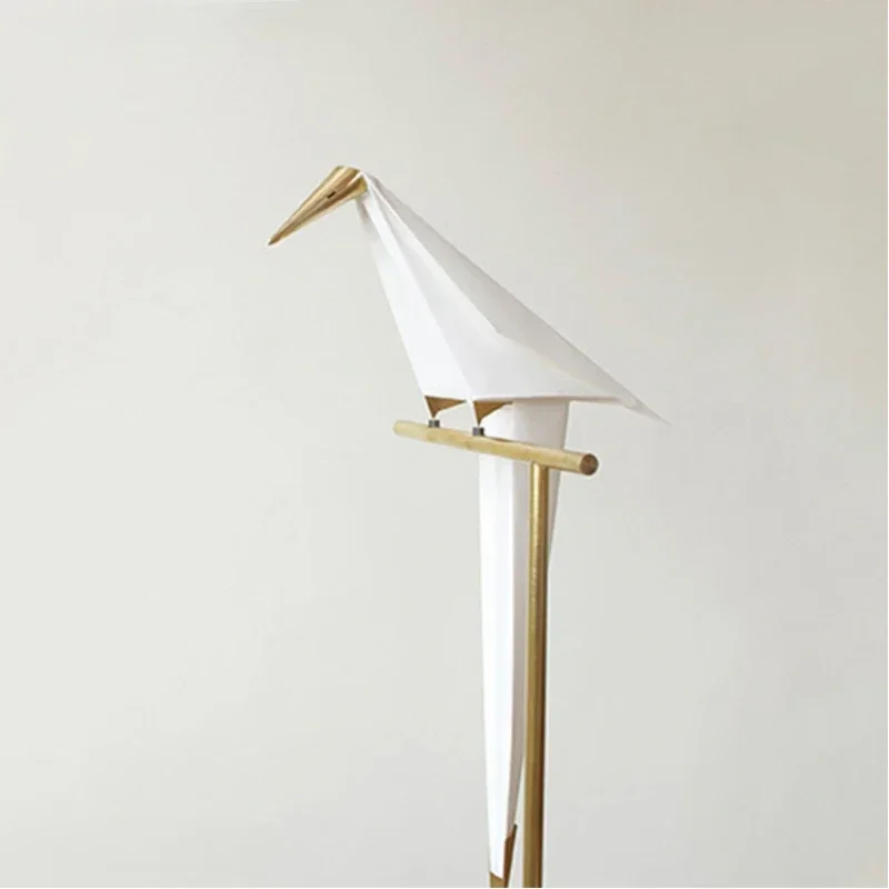 Bird Paper Floor lamp Nordic gold floor light Bedroom living room origami light Study Reading table lamp Deco Luminaire