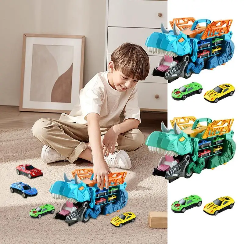 Transport Dinosaur Truck Dinosaur Toys For Kids Portable Truck Car Toy Transport Carrier Truck Carrier Vehicles Toys Handle