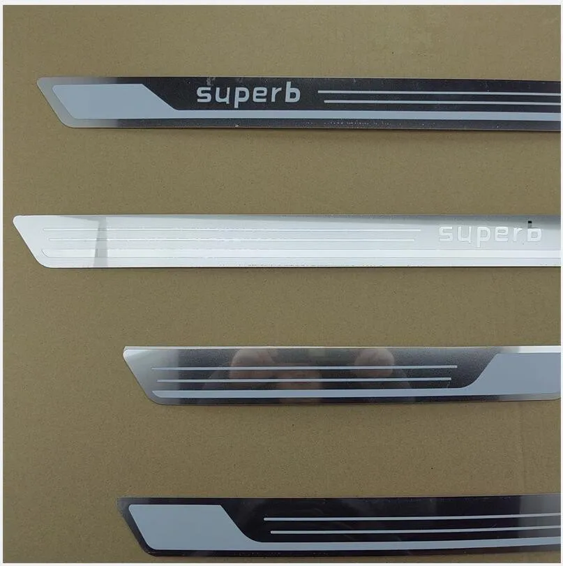 car assecories For Skoda Superb 2016 2017 2018 Door Sill Pedal Scuff Plate Stainless Steel Guard Protector Car Styling Sticker