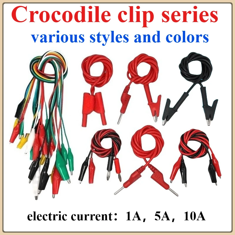 

Crocodile Clip Line Banana Plug to Crocodile Clip with Line Power Supply Test Wire Connecting Line Red and Black 2 Lines 4 Clips