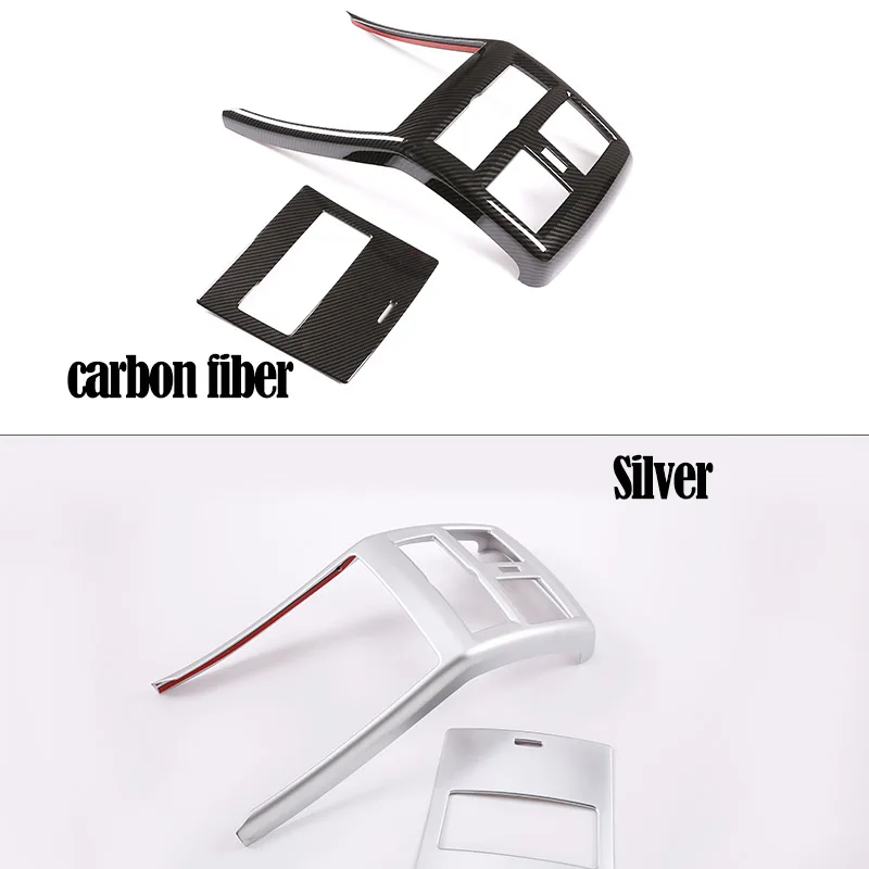 ABS Carbon fiber For Mercedes Benz GLE GLS GL ML320 350 2013-19 Car Rear Row Air Conditioning Vent Frame Stickers Accessories