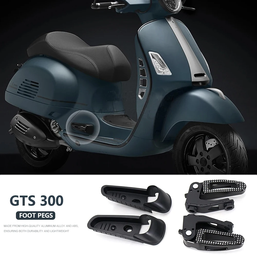 

For Vespa GTS 300 GTS300 GTS Super 2015-2025 Motorcycle Foot Rests Pedals Rear Footrest Footpeg Passenger Pegs Accessories