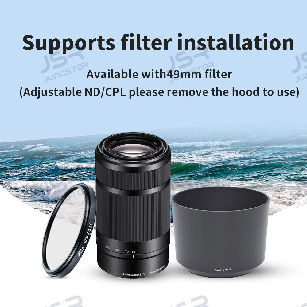 소니 ALC-SH115 라이트 쉴드, 소니 E55-210mm 렌즈 라이트 쉴드, 조절식 PL, SEL55210 에 적합