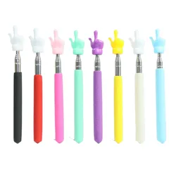 Stainless Steel Teaching Pointer Telescopic Rod Finger Design Teaching Stick Finger Reading Sticks Tools School Office Supplies