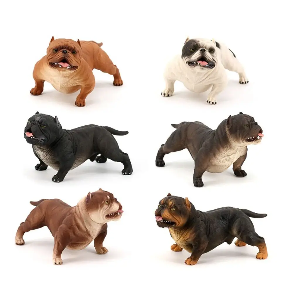 Garden Decor Animal Model Bulldog Model Educational Miniature Simulation Bulldog Solid Realistic Pitbull Figurine Kids Toy