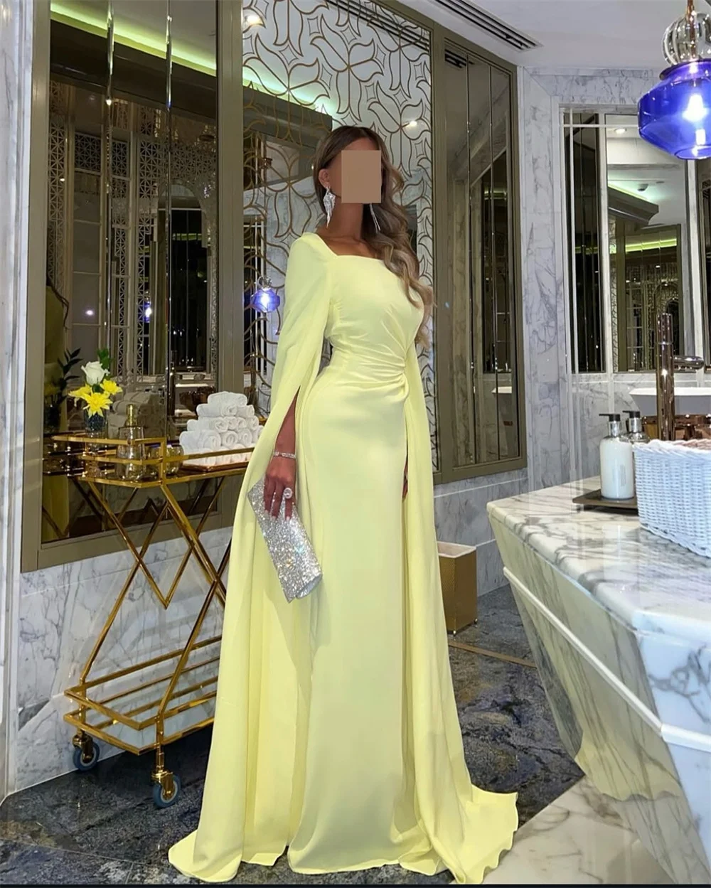 Elegante op maat gemaakte klassieke vrouw feestjurk vierkante hals zeemeermin avondjurk sweep trein formele nieuwe galajurk