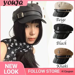 Y2K Subculture Punk Cap Japanese Goth Harajuku Dark Personality Streetwear Beret Autumn Winter Hats for Women Men Boinas Mujer