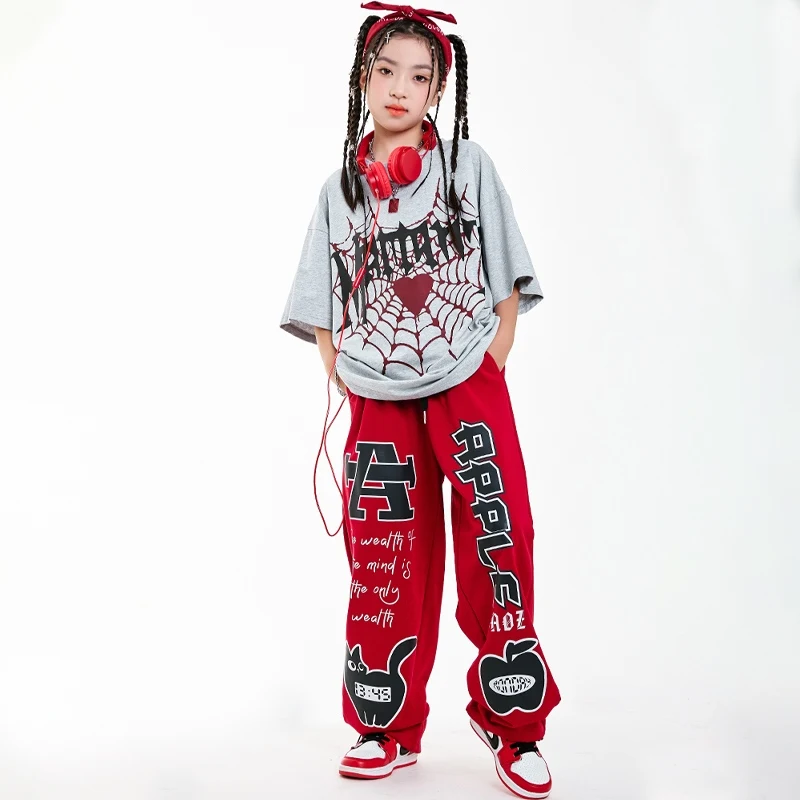 Losse Jazzdans Outfits Jongens Meisjes Sport Hiphop Pak Kinderen Street Dance Hip Hop Dansvoorstelling Stadiumkostuums DN20402