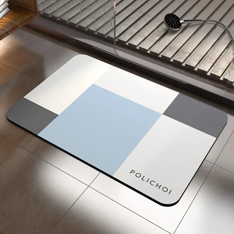 Luxury Stone Bath Mat Foot Mats Diatomaceous Earth Absorbent Bathroom Rug Anti Slip Room Rugs Toilet Carpet Quick Drying Doormat