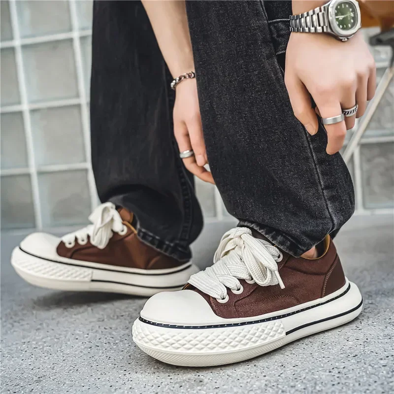 Men\'s shoes 2024 spring/summer new niche design trendy brand personalized round toe breathable lightweight casual cloth shoes