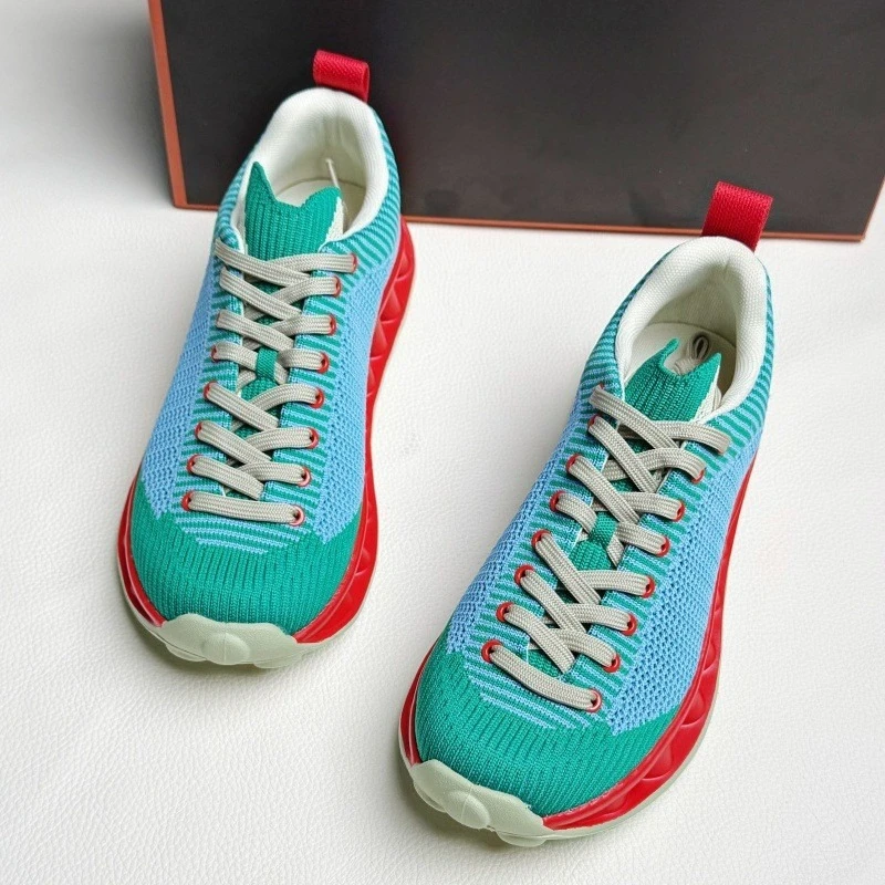 Spring Shoes for Women Chunky Sneakers Breathable Knit Casual Sport Shoes Girl Comfortable Walking Shoes view 5