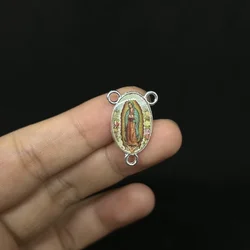 10pcs Our Lady of Guadalupe Jewelry Connectors Catholic Virgin Mary Center Piece Medals for Pray Rosary Making Accessories