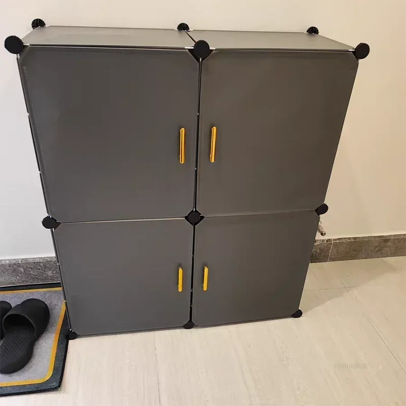 Modern Plastic Wardrobes Household Multi-layer Snack Cabinet 's Clothing Storage Wardrobe Light Luxury Bedroom Closet