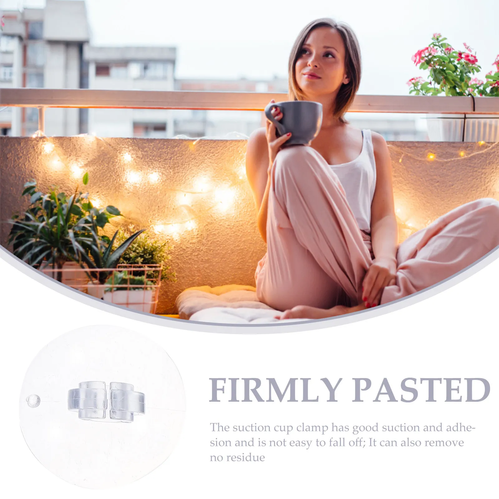 200Pcs Suction Cup Light Hooks for String Lights Outdoor Christmas Decoration Rope Light Clips Easy Install No Residue Removable
