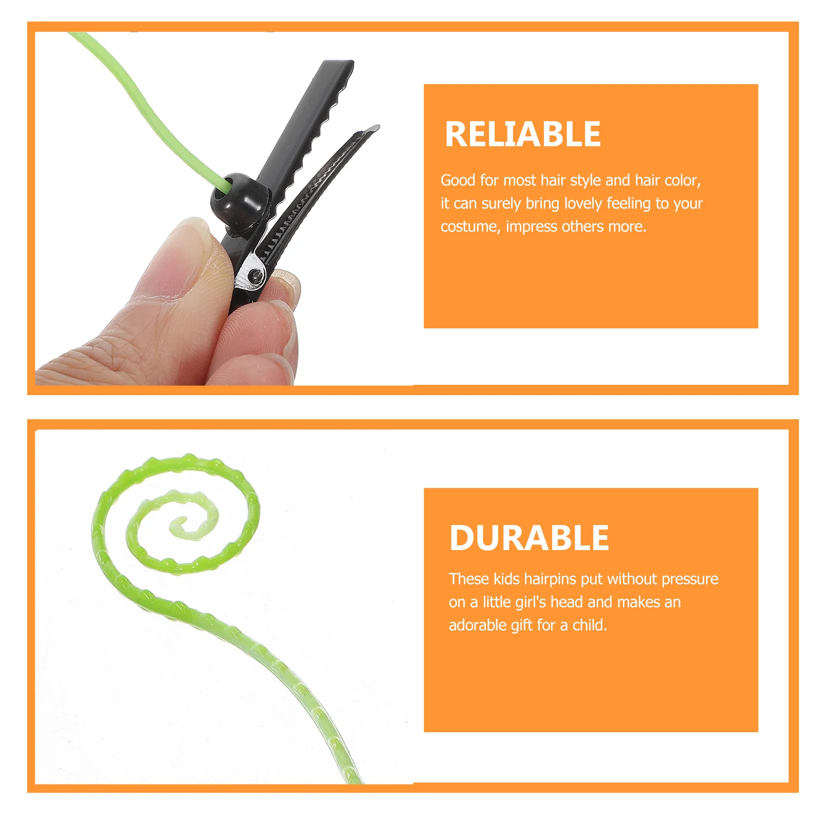 

50Pcs Curly Grass Hair Clips Artificial Plant Style Barrettes Lightweight Safe Hair Accessories for Girls Kids Teens Creative