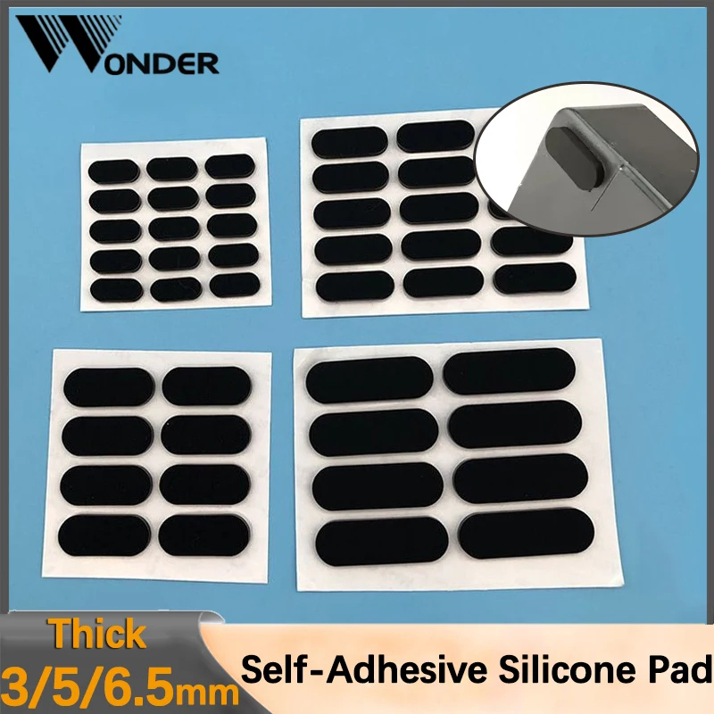 4Pcs Anti-slip Self Adhesive Silicone Rubber Oval Mat Computer keyboard buffer pad  Cabinet Equipment Feet Pad Floor Protectors