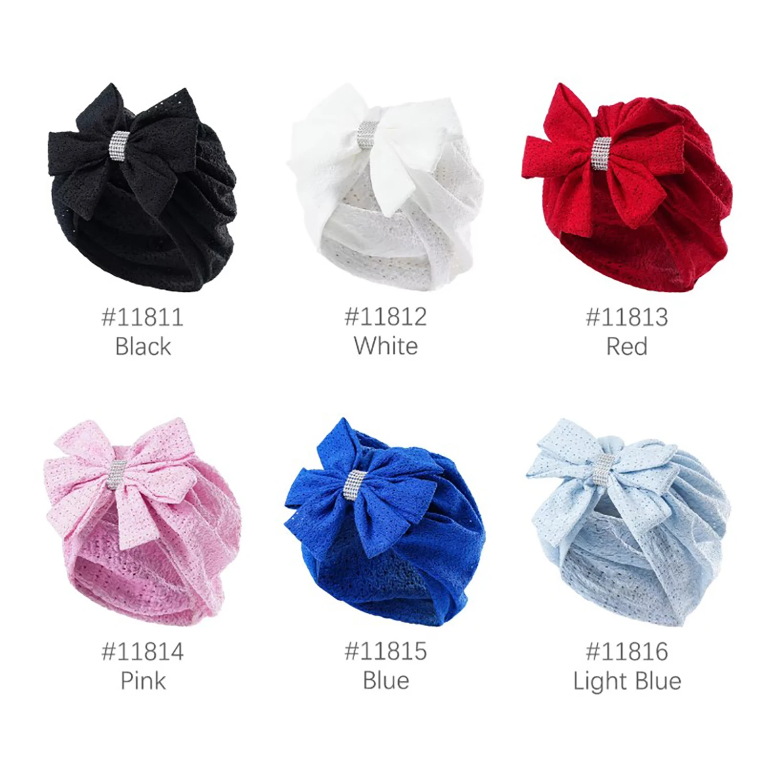 Women's Fashion Bows Hat Bonnet Solid Color Hollow Breathable Mesh Sheer Hat Girl Knotted Turban Head Wraps Beanie Cap
