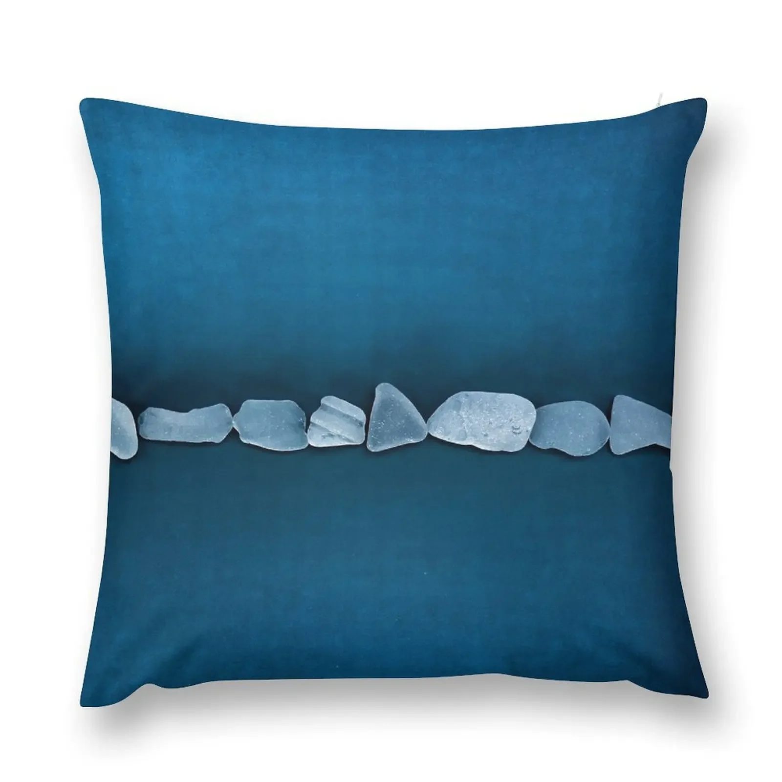 Beach Glass Dusty Blue on Grungy Dark Blue Throw Pillow Sofa Pillow Cover Elastic Cover For Sofa Cushion Cover Set pillow