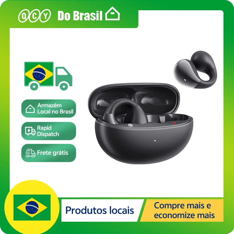 QCY T33S Fone de Ouvido Aberto Bluetooth com 40h de Bateria