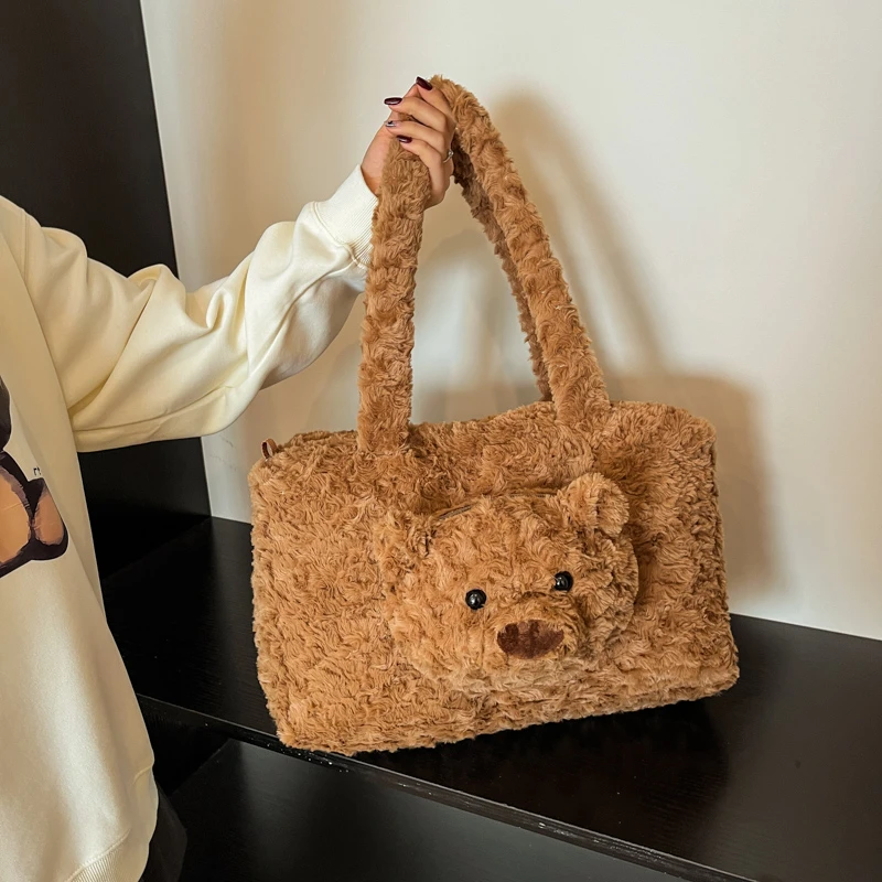 Cute Plush Bear Shoulder Bag Handbags Girls Toy Children 