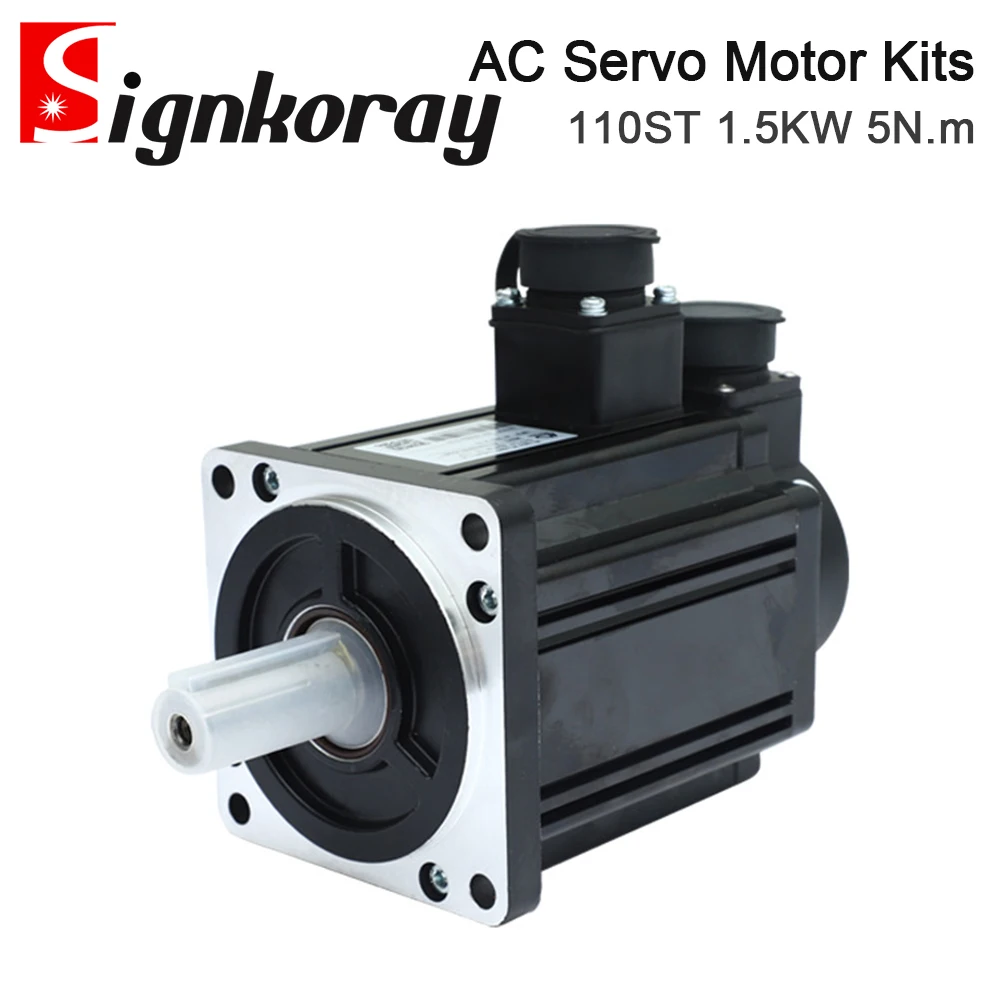 SignkoRay 1.5KW 5N.m AC Servo Motor Driver Kits 110ST 3000RPM 220V 6A for Industrial  Control Application