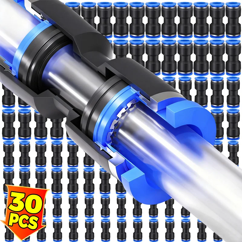 هوائي سريع موصل PU مستقيم من خلال موصل الخرطوم الهوائي ضاغط الهواء الاتصال السريع موصل هوائي 4/6/8/10/12 مللي متر #1