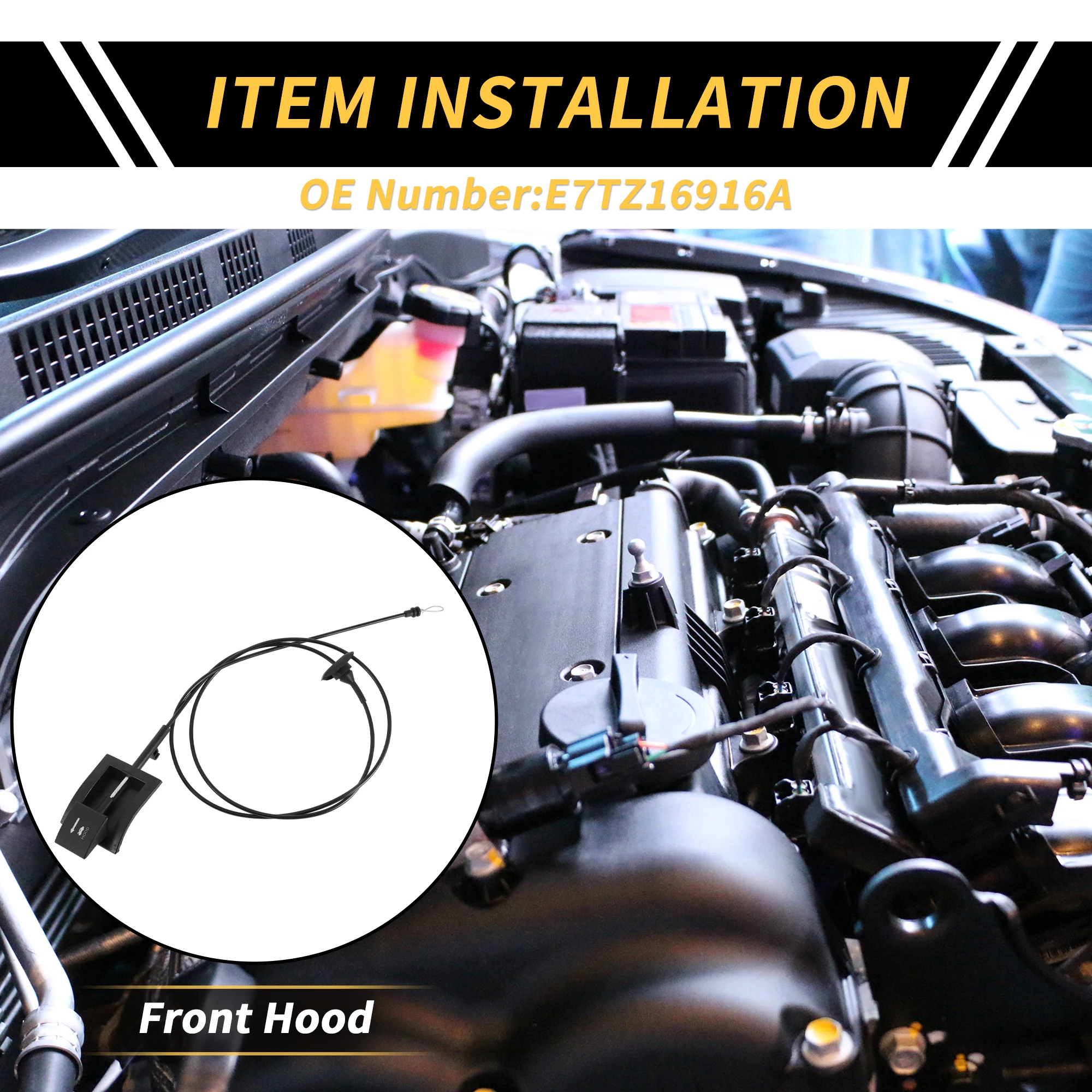 

UXCELL Hood Latch Release Cable for Ford F-150 F250 F350 Bronco 1987-1991 No.E7TZ16916A