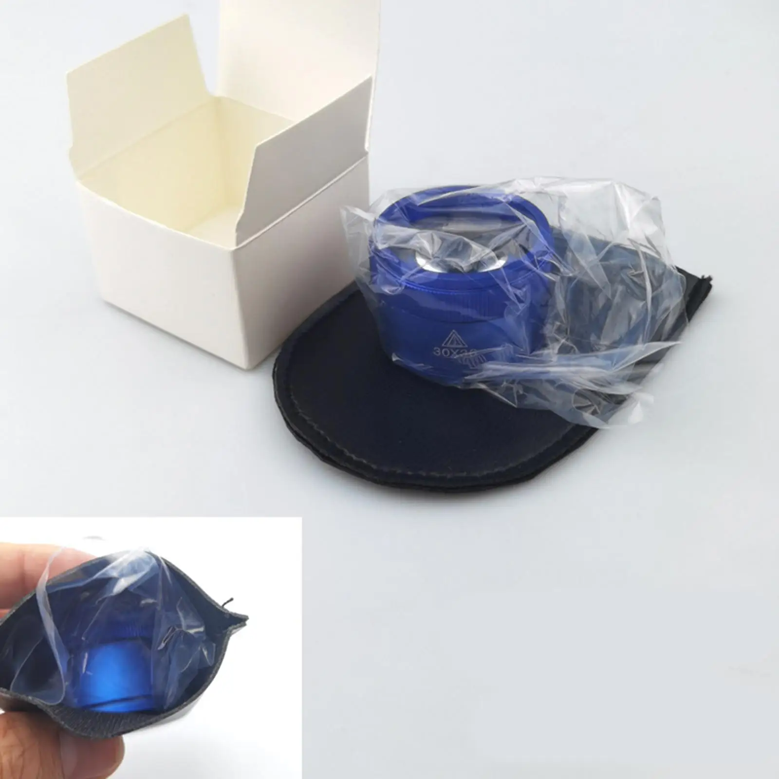 30X 36mm Portable Magnifying Loop for Jewelry Inspection with Coated Optics Lens Blue Finish
